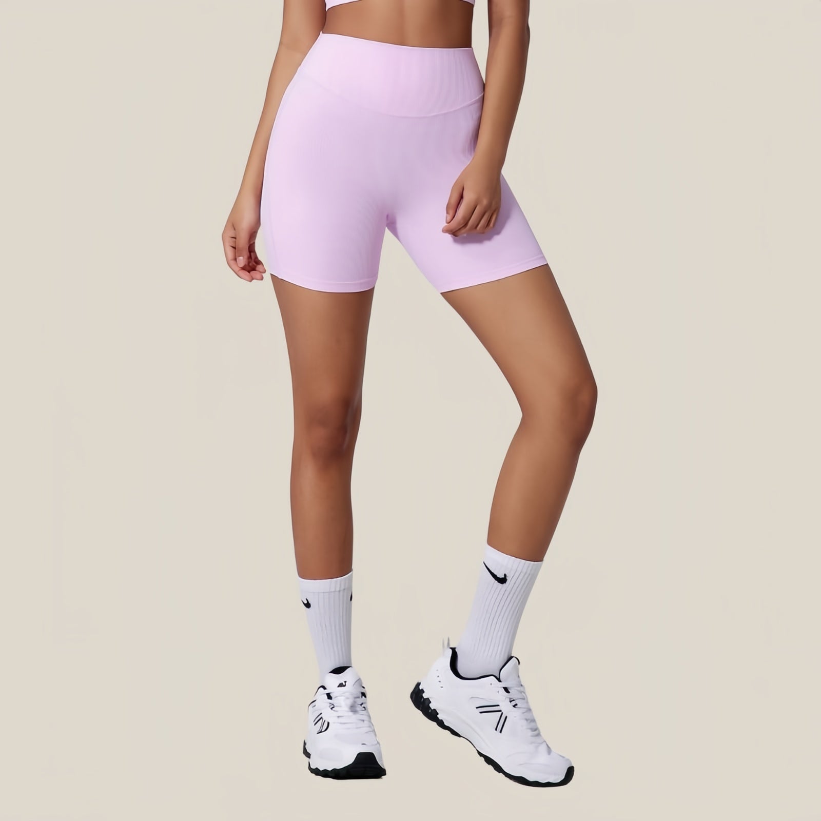 Elegance and Performance: High-Waisted Pleated Yoga Shorts