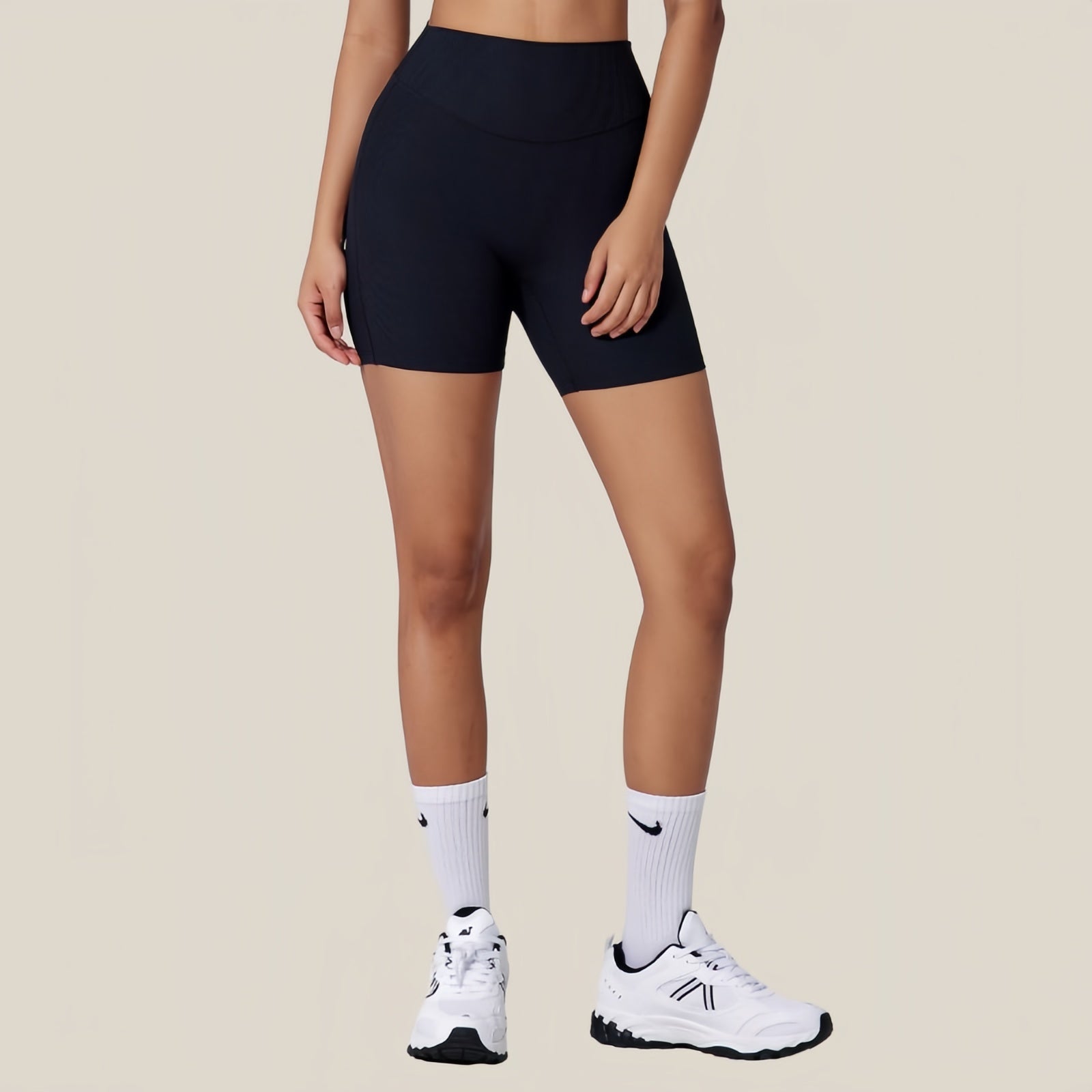 Elegance and Performance: High-Waisted Pleated Yoga Shorts