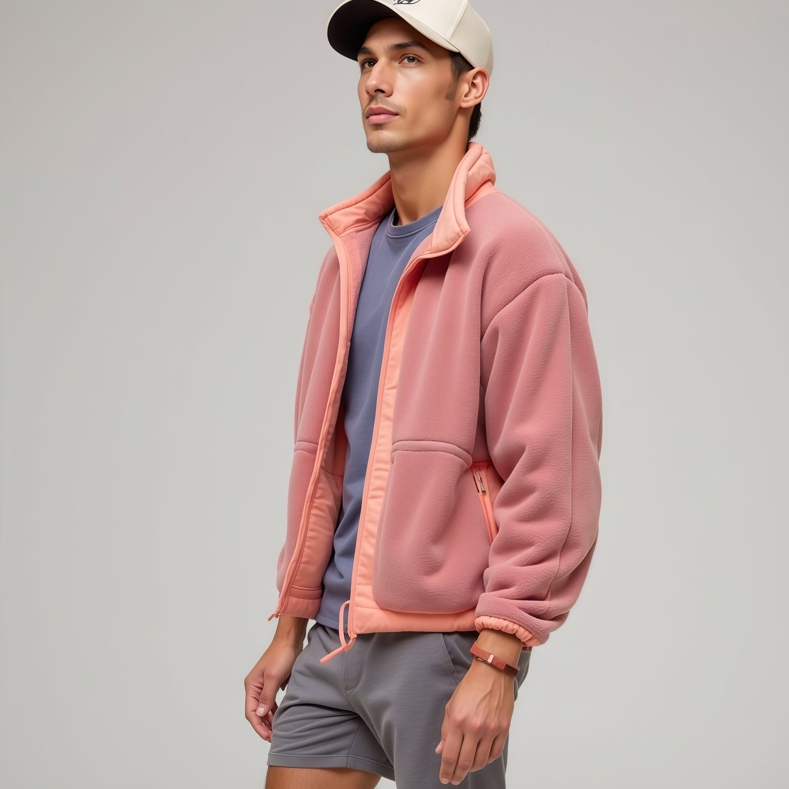 Warmth and Pop Style: The "Pastel Power" Fleece Jacket