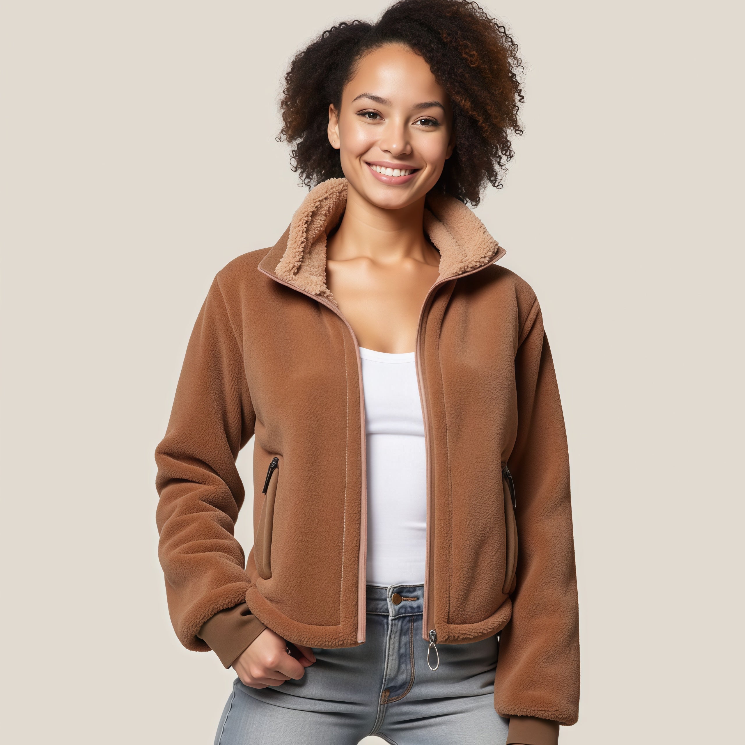 A Hug of Warmth and Style: The "Cozy Comfort" Teddy Fleece Jacket