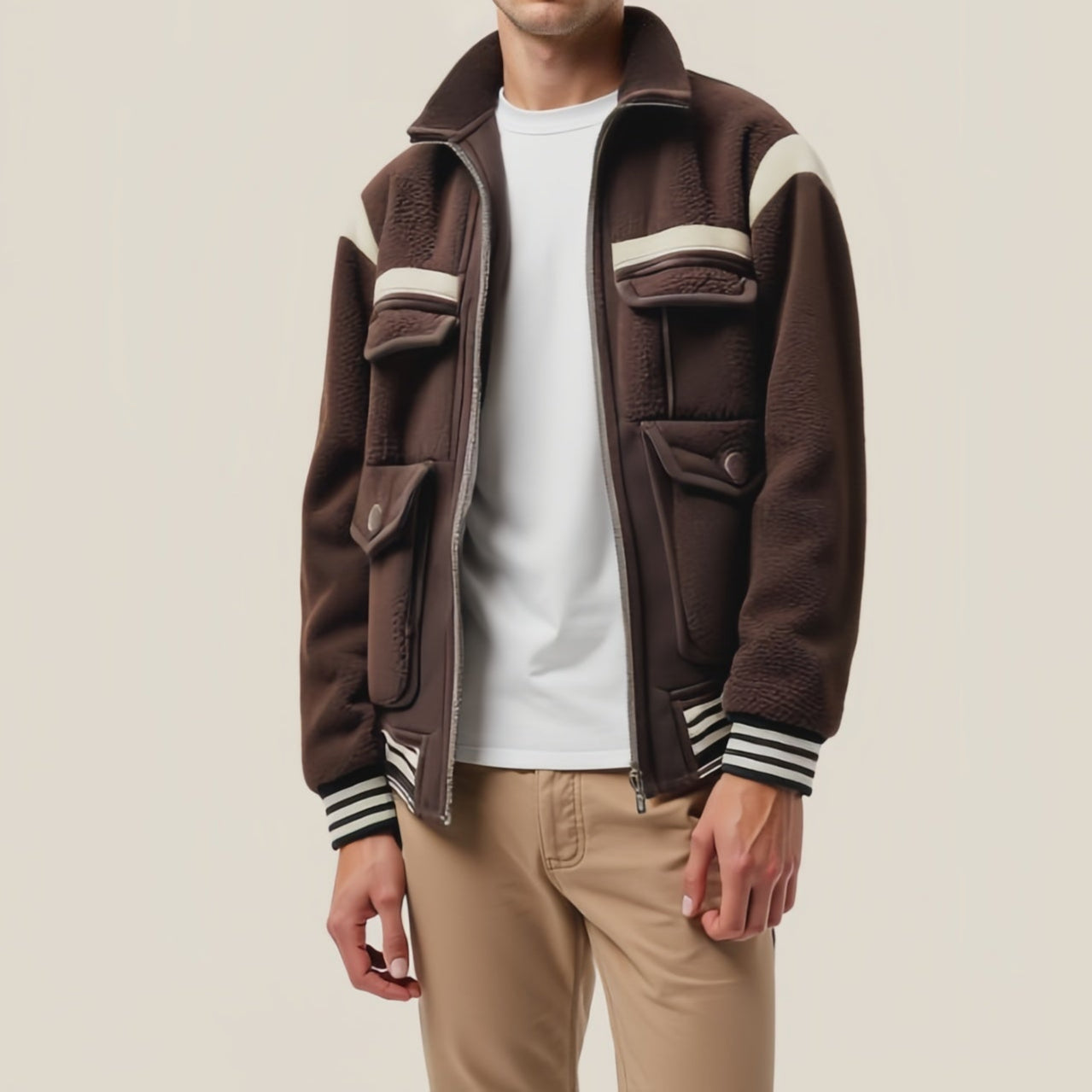 Adventure and Natural Style: The "Explorer's Comfort" Fleece Jacket