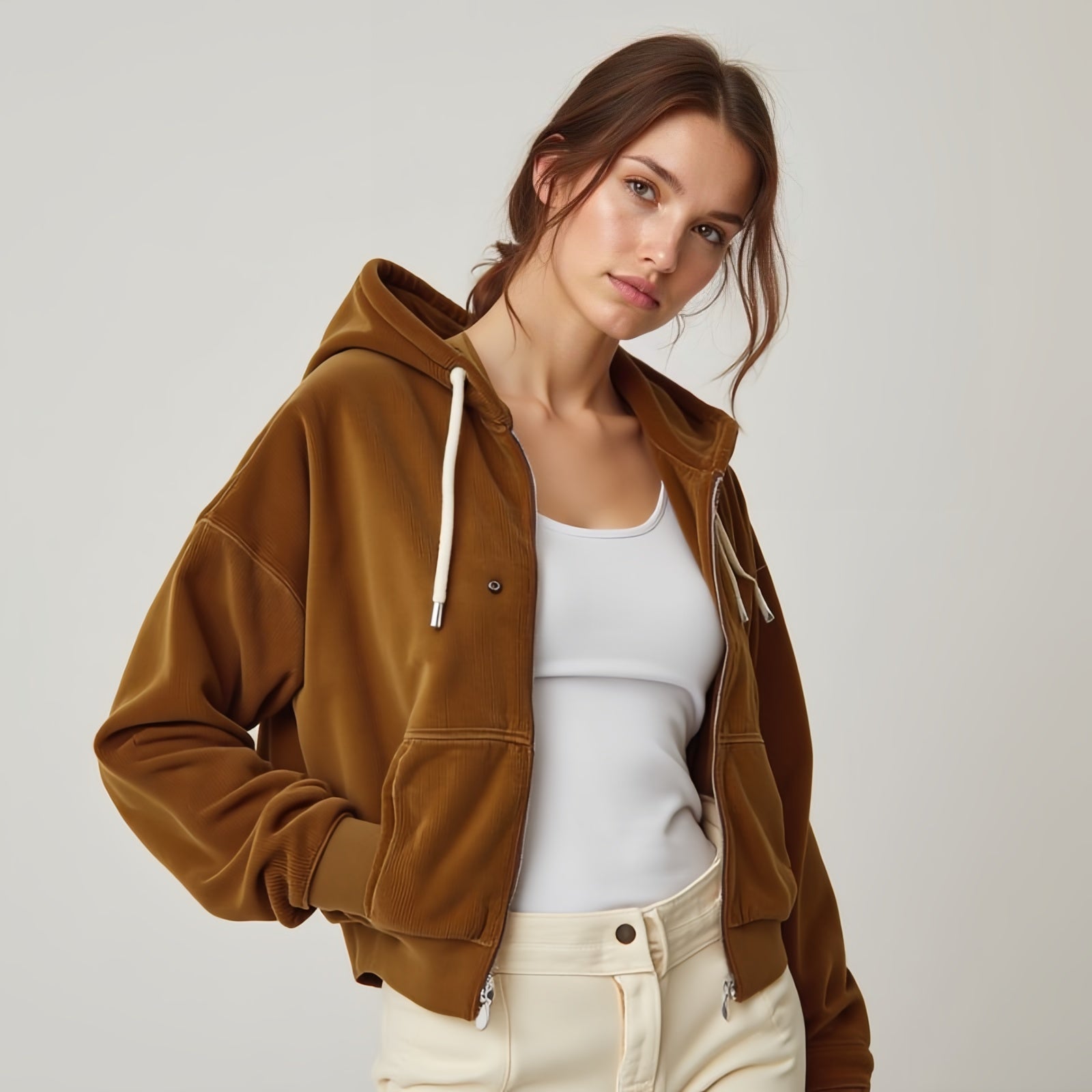 Urban Comfort Elegance: The "Velvet Luxe" Corduroy Sweatshirt