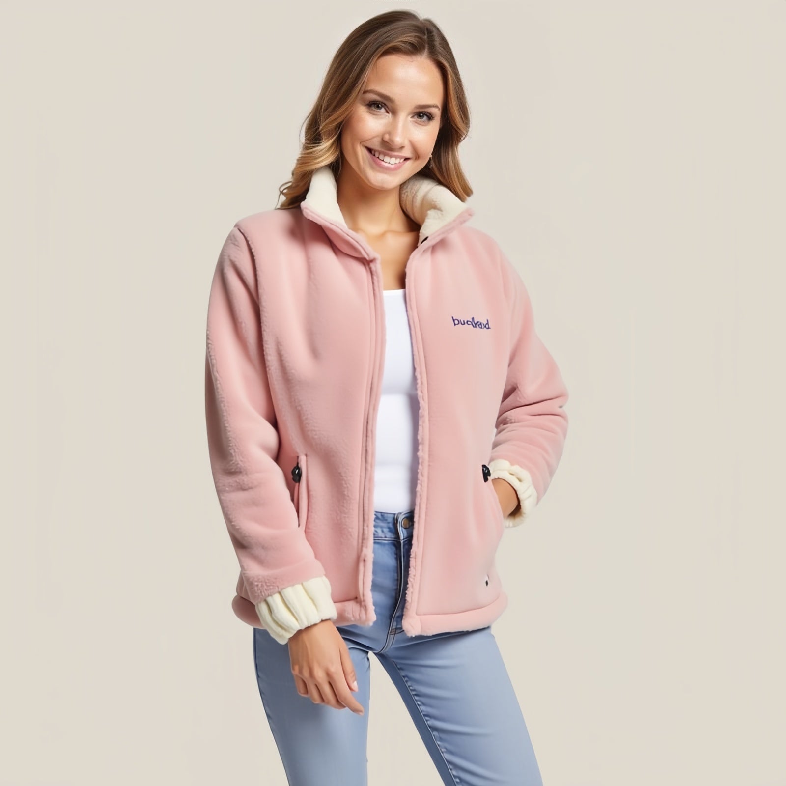 Dual-Tone Embrace Fleece Jacket: Snug Warmth and Distinctive Style