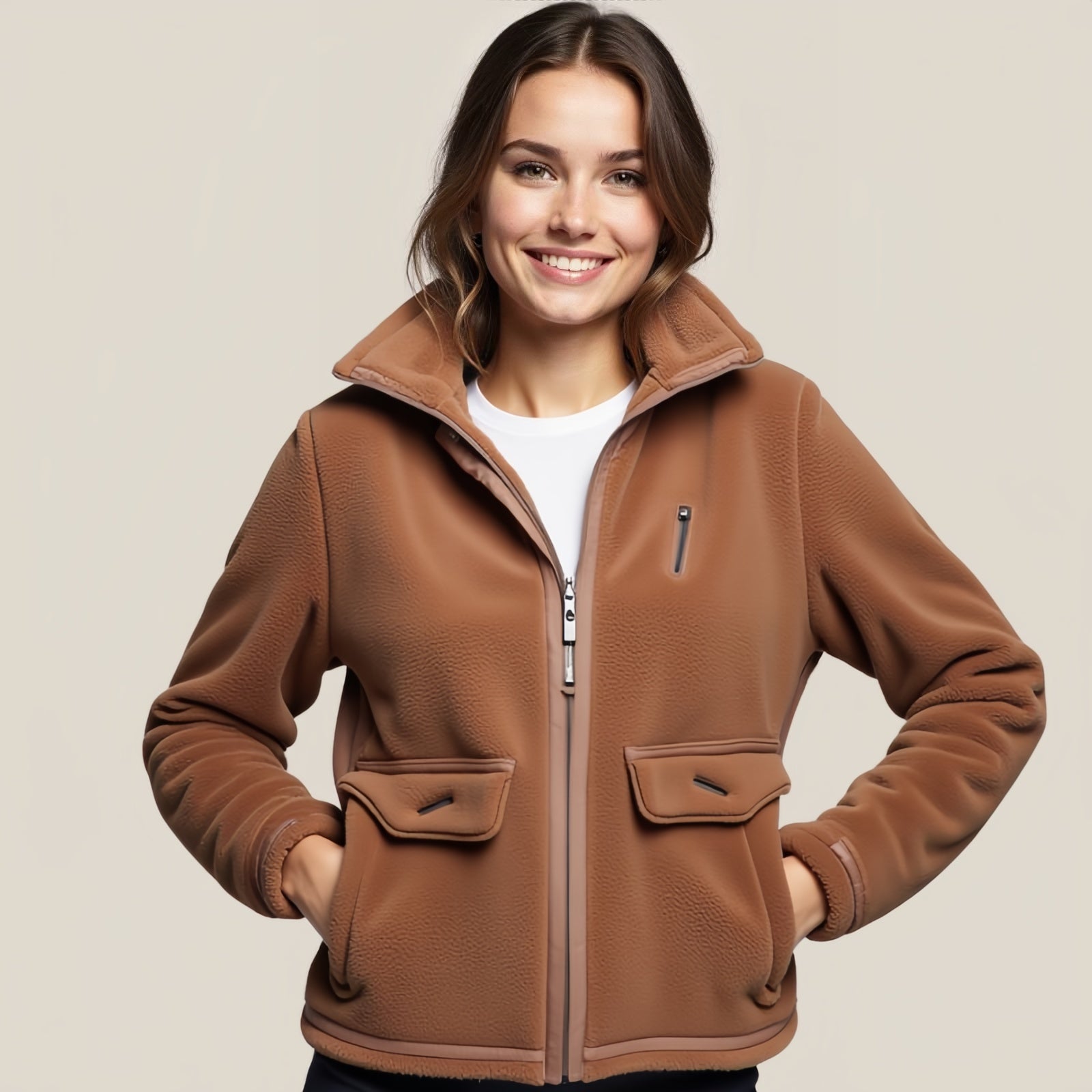 Natural Elegance: The "Urban Chic" Fleece Jacket