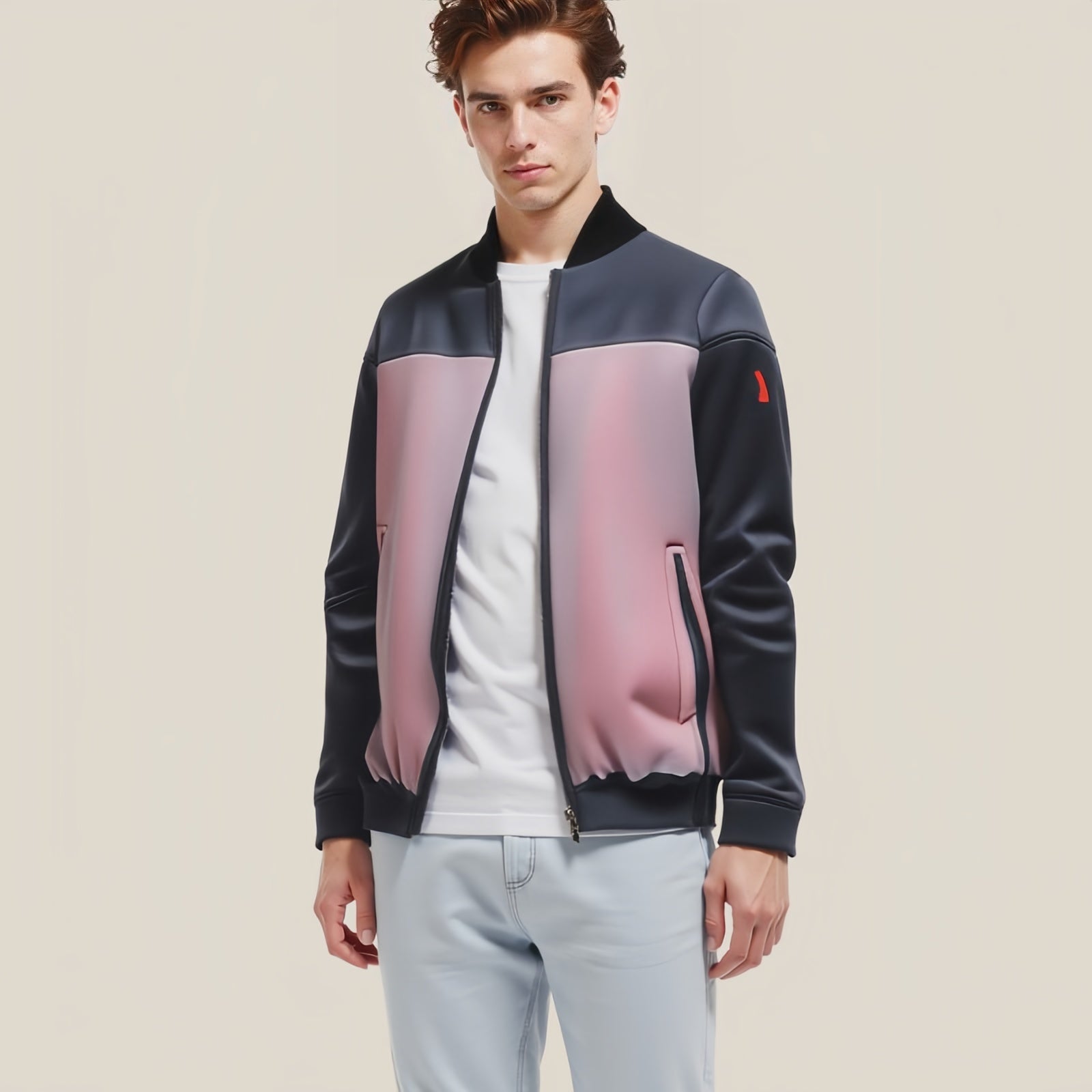 Color Block Bomber Jacket - Modern Style and Lightweight Comfort
