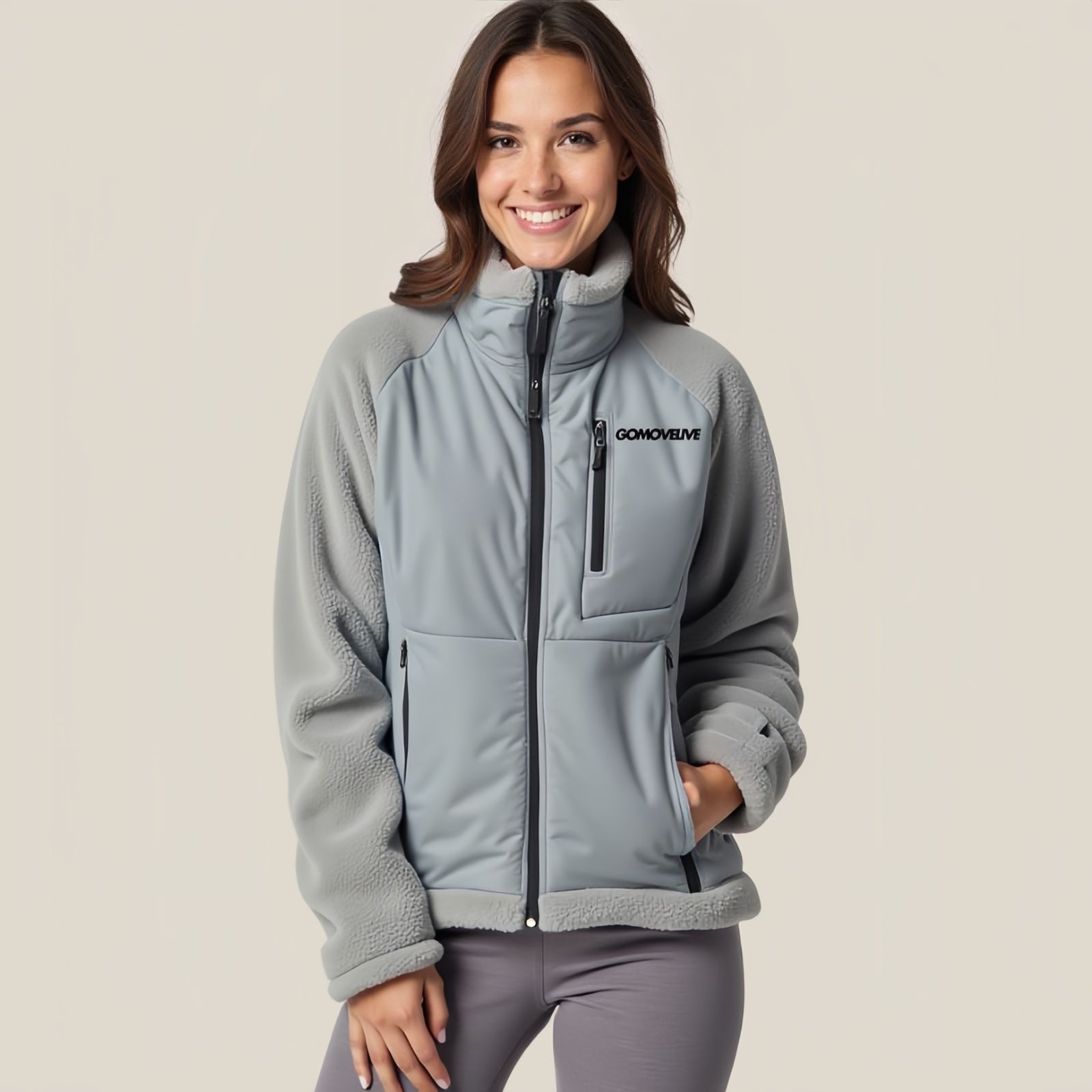 Summit Core – Giacca Grigia Bicolor Gomovelive Zip e Tasche Tecniche
