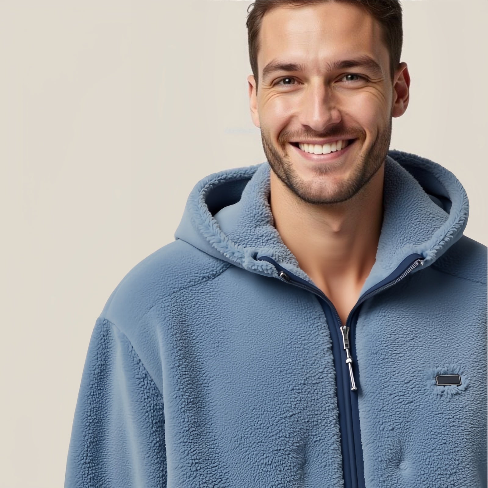 Navy Draft – Blue Hoodie with Minimal Logo and Front Pockets