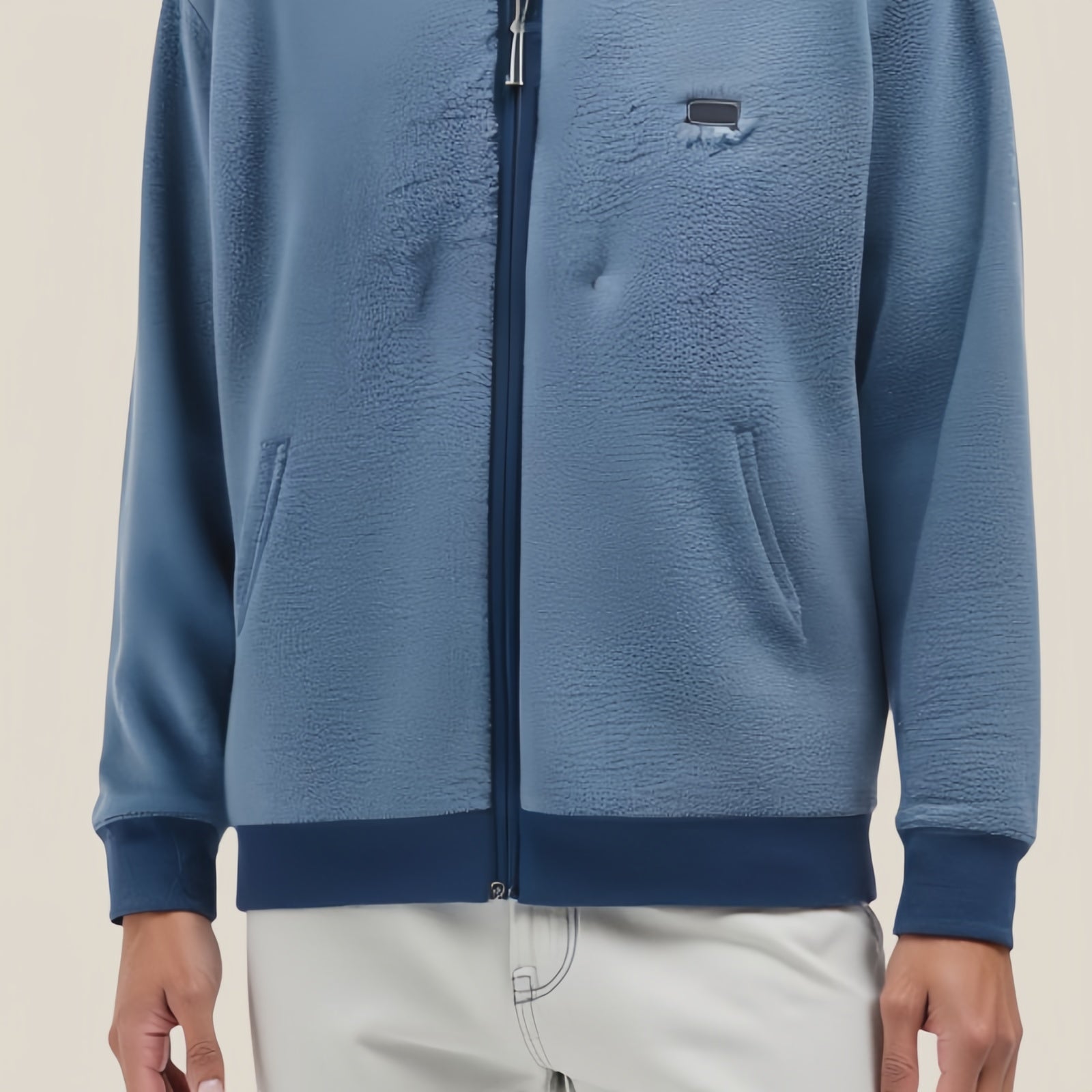 Navy Draft – Blue Hoodie with Minimal Logo and Front Pockets