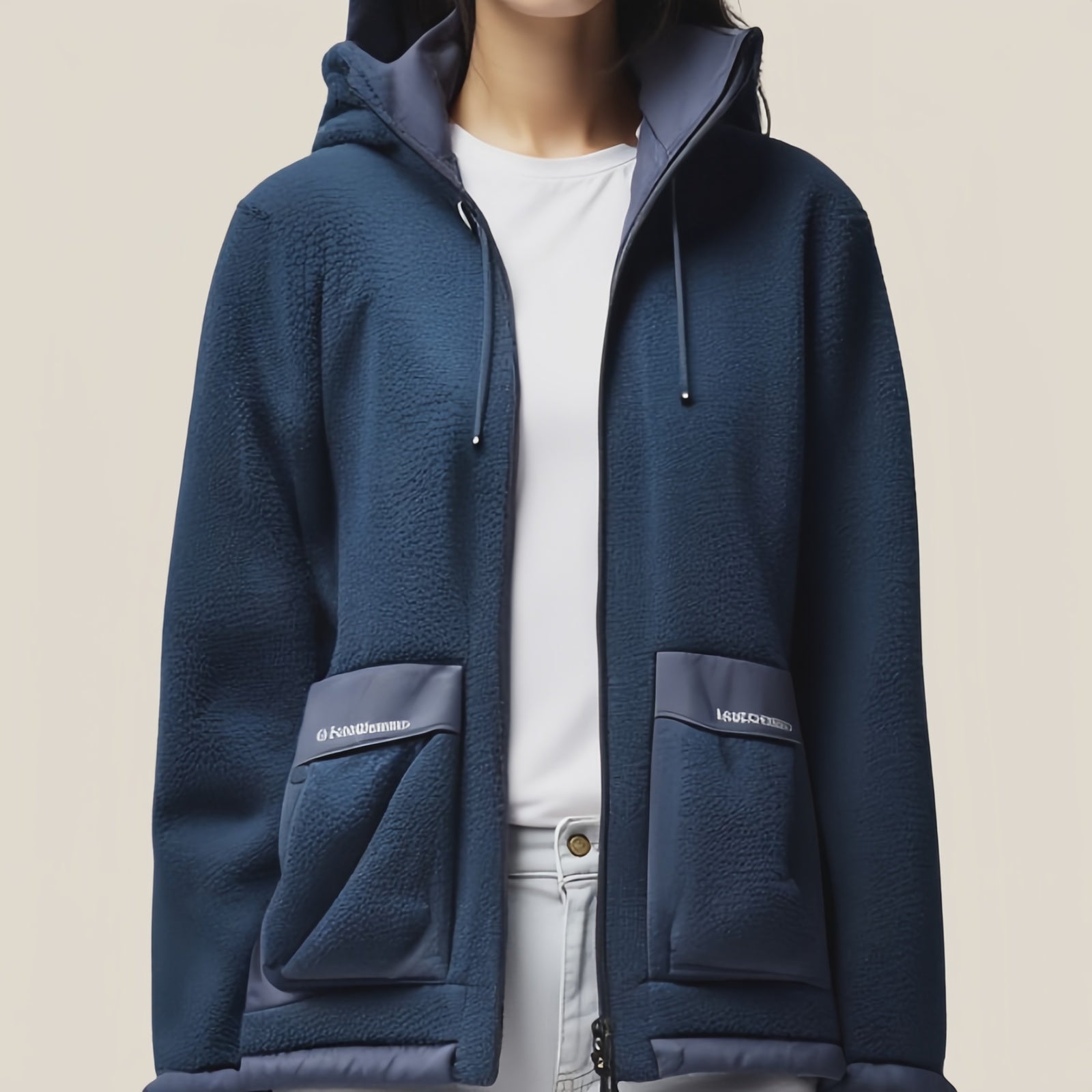 Alpha Hood – Blue Fleece Jacket with Hood and “alphataone” Patch
