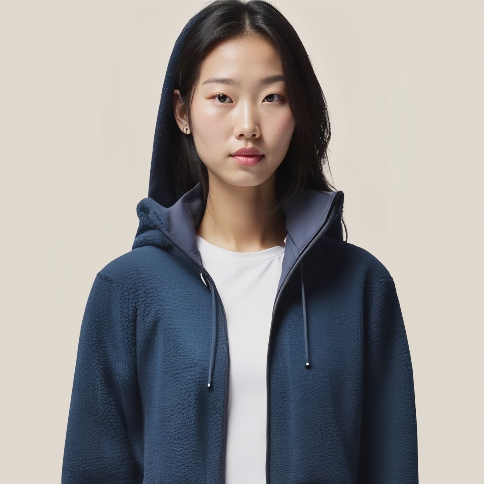 Alpha Hood – Blue Fleece Jacket with Hood and “alphataone” Patch