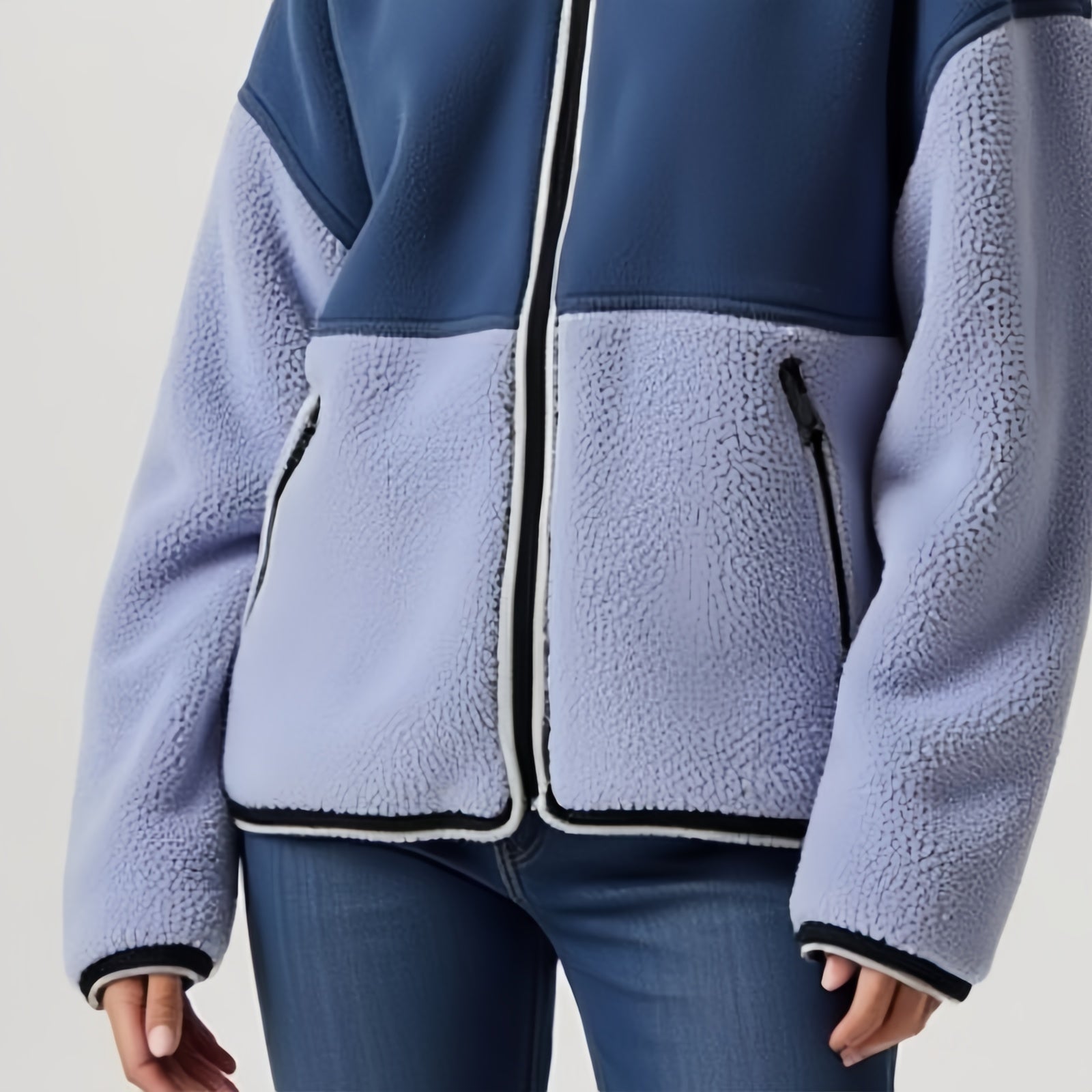 Blue Ridge Fleece – Two-Tone Zip-Up Fleece Jacket with Front Pockets