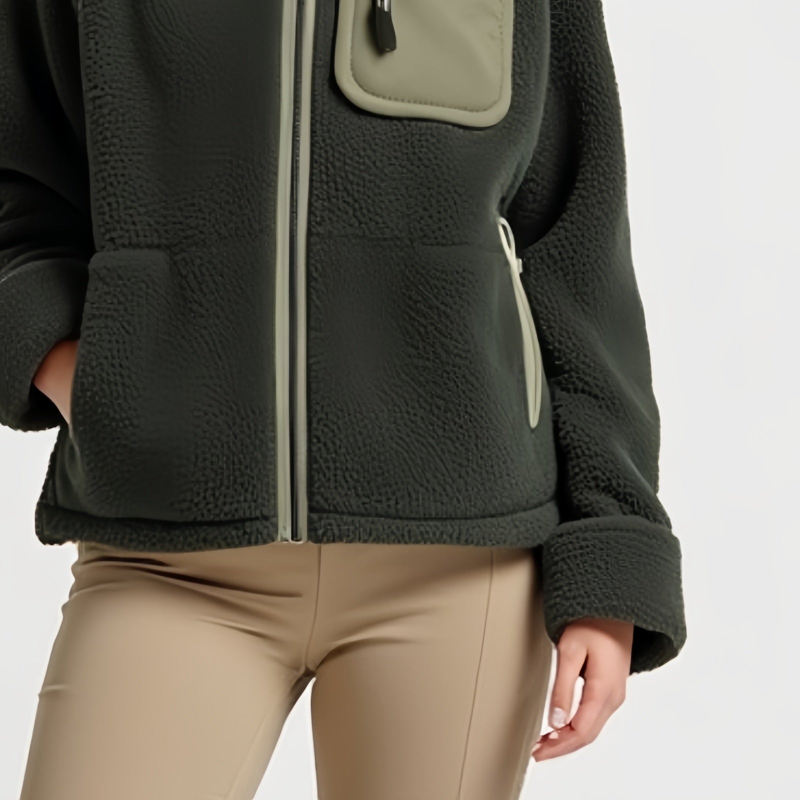 Forest Core Fleece – Forest Green Zip-Up Fleece Jacket with Chest Pocket