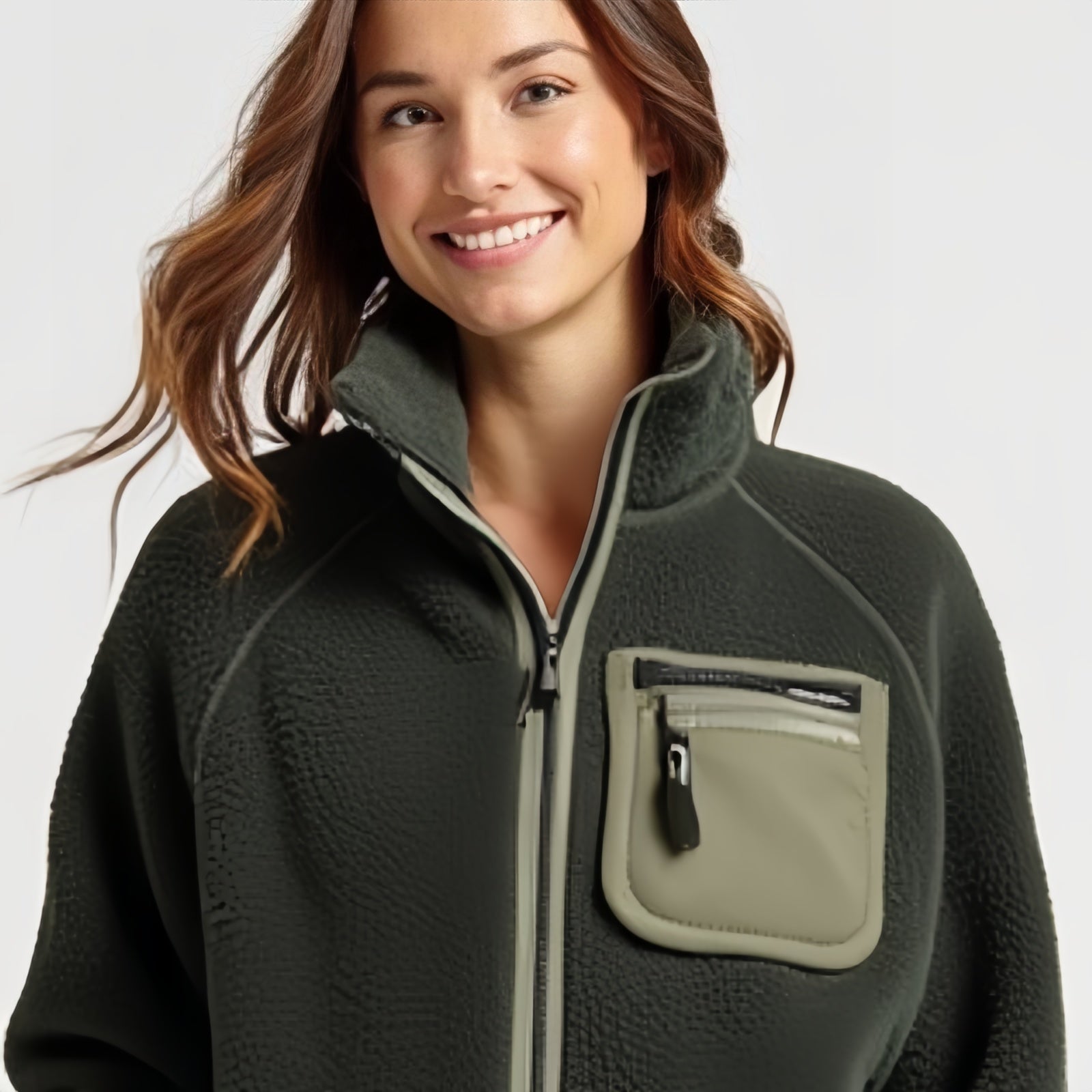 Forest Core Fleece – Forest Green Zip-Up Fleece Jacket with Chest Pocket