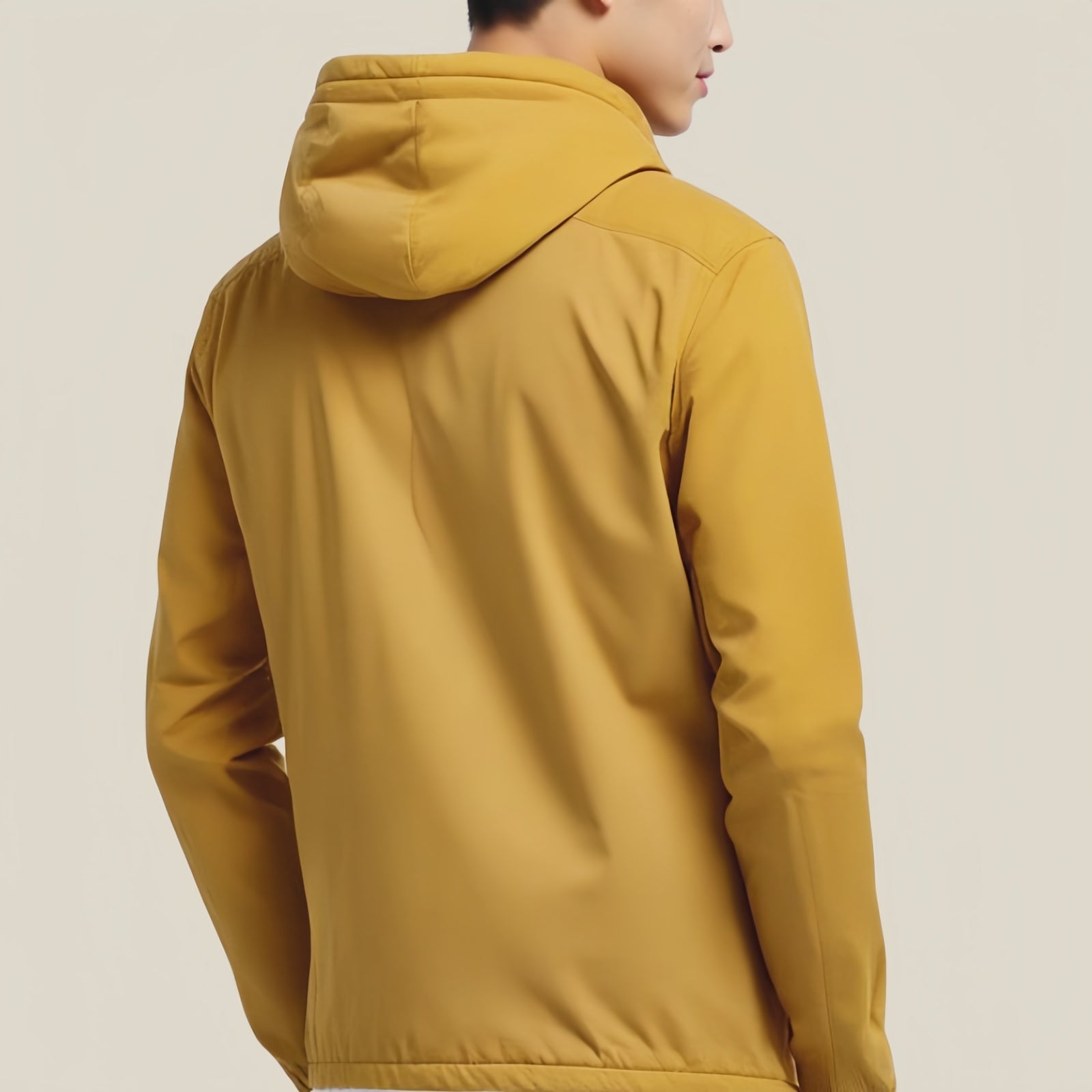 Studio Nomad Fleece – Giacca Tecnica Giallo Ocra con Inserti in Pile Beige e Logo Ricamato