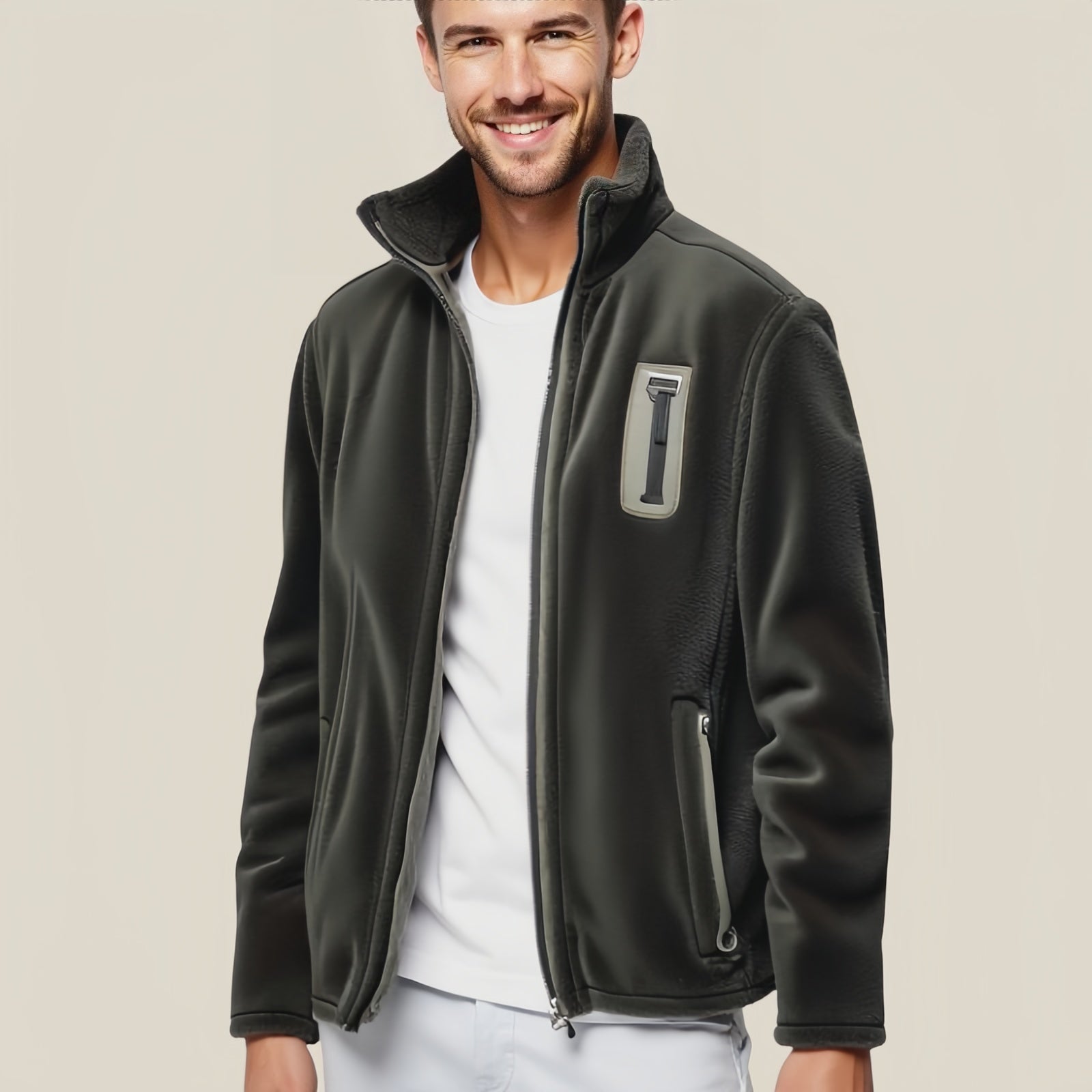 Evergreen Zip Fleece – Giacca Tecnica Verde con Zip Frontale e Tasche Laterali