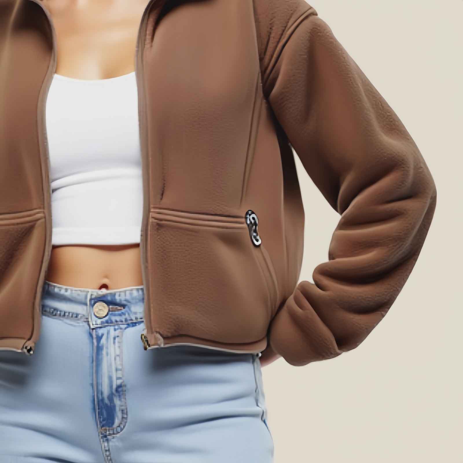 Minimal warmth – mocha fleece jacket