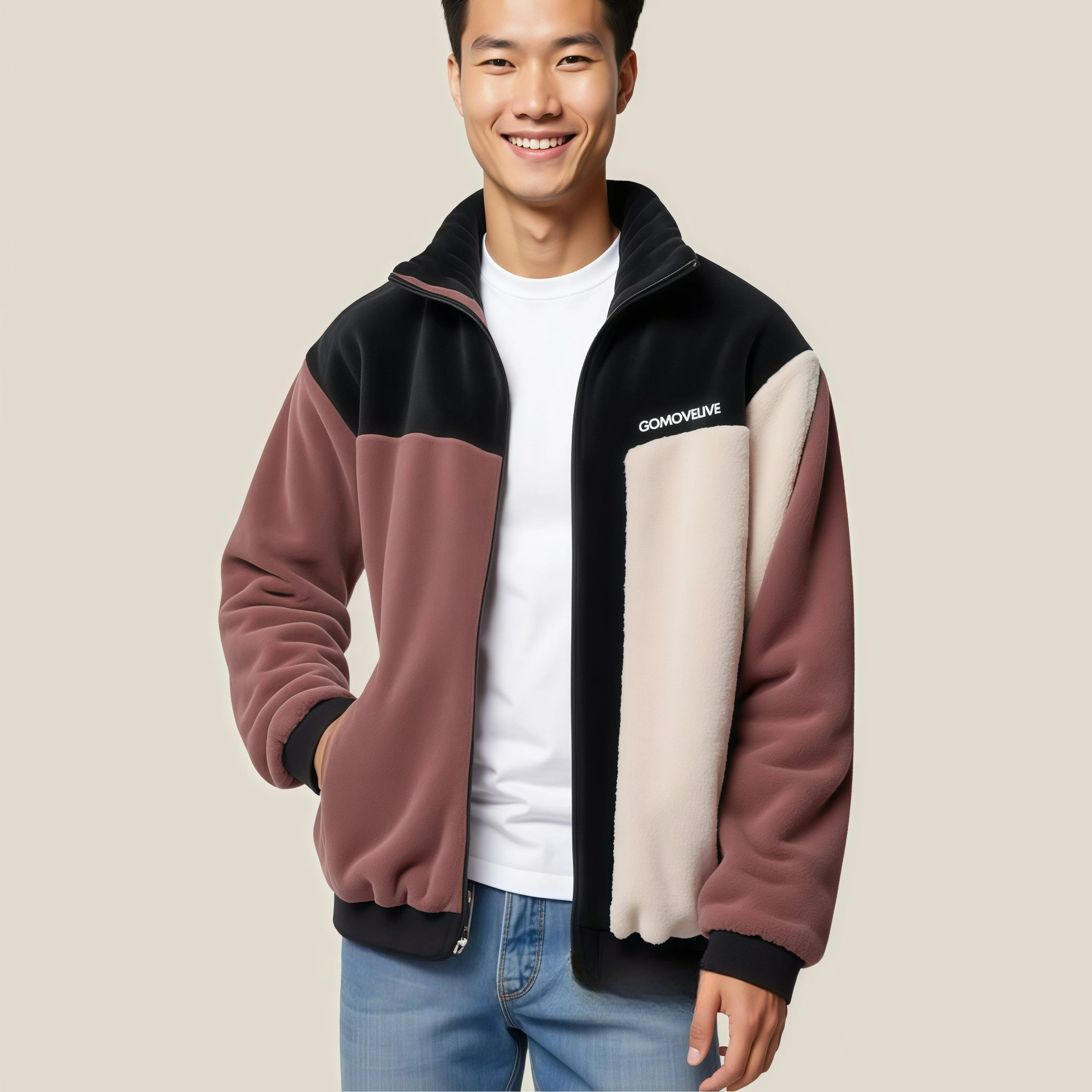Elevate your style with the Earth Tone Explorer Fleece Jacket