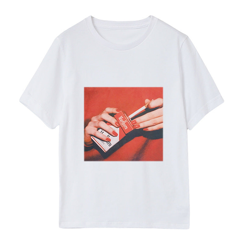 T-Shirt Cartoon Fingerprint a Manica Corta – Comoda, originale, irresistibile