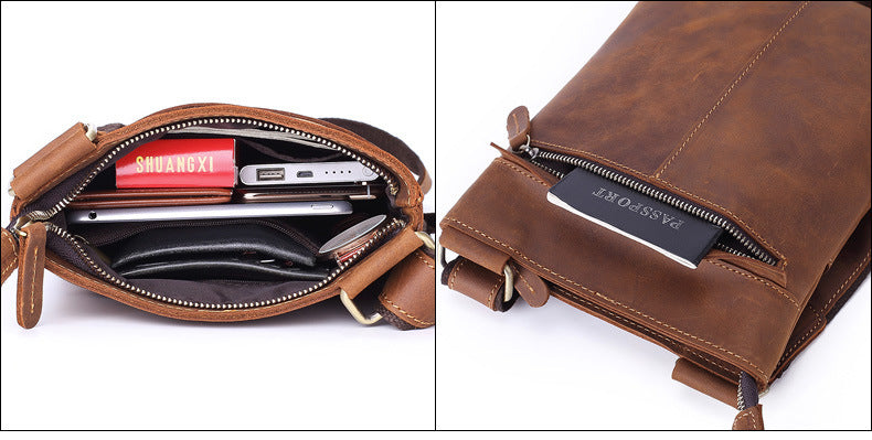 Men's Leather Shoulder Bag - Elegance and Functionality for Urban Style