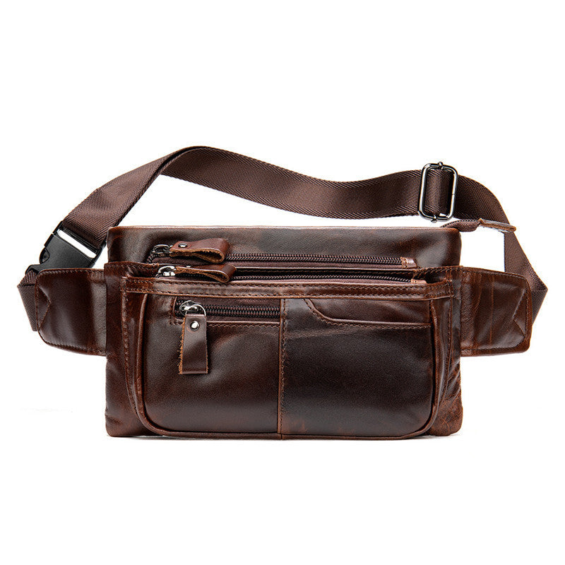 Genuine Leather Sports Shoulder Bag - Timeless Style and Functionality