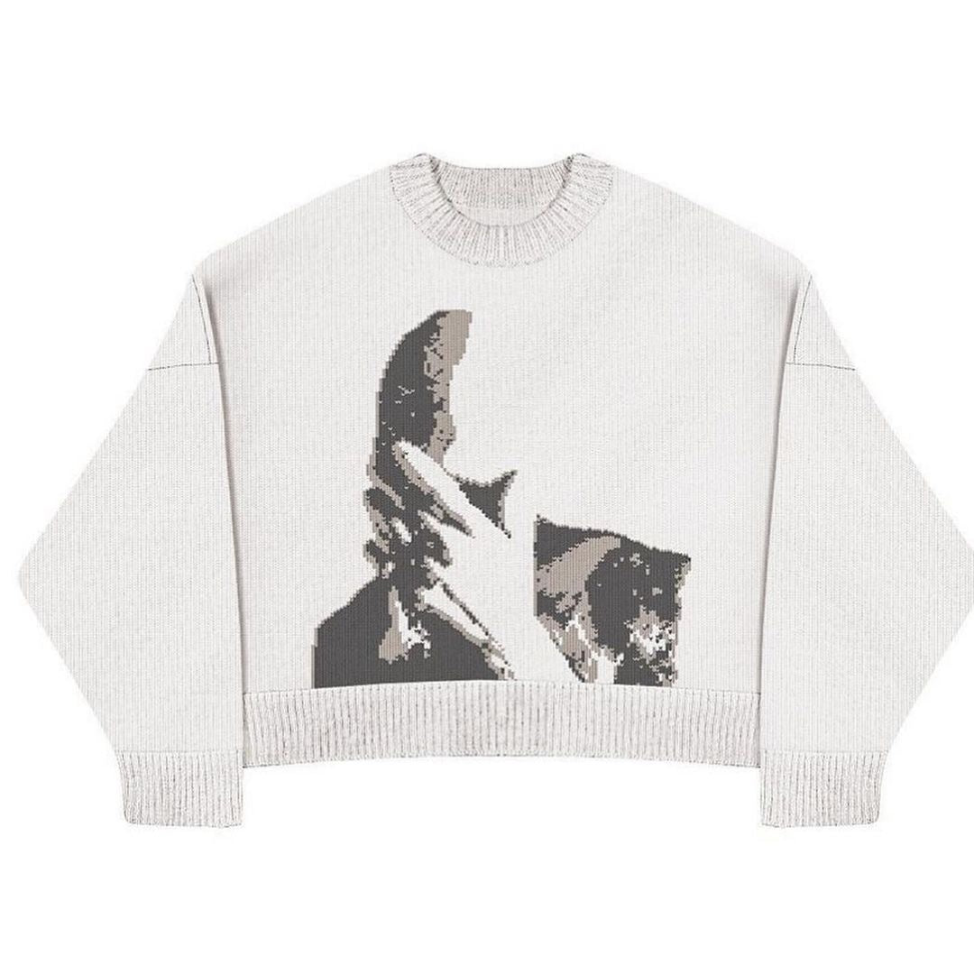 Maglione Donna in Maglia con Stampa Animalier