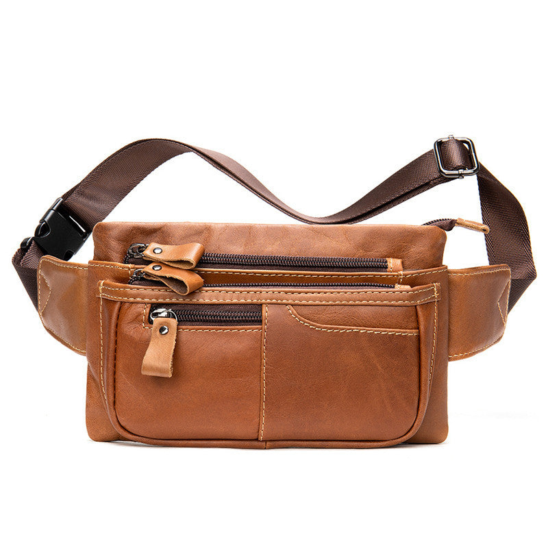 Genuine Leather Sports Shoulder Bag - Timeless Style and Functionality