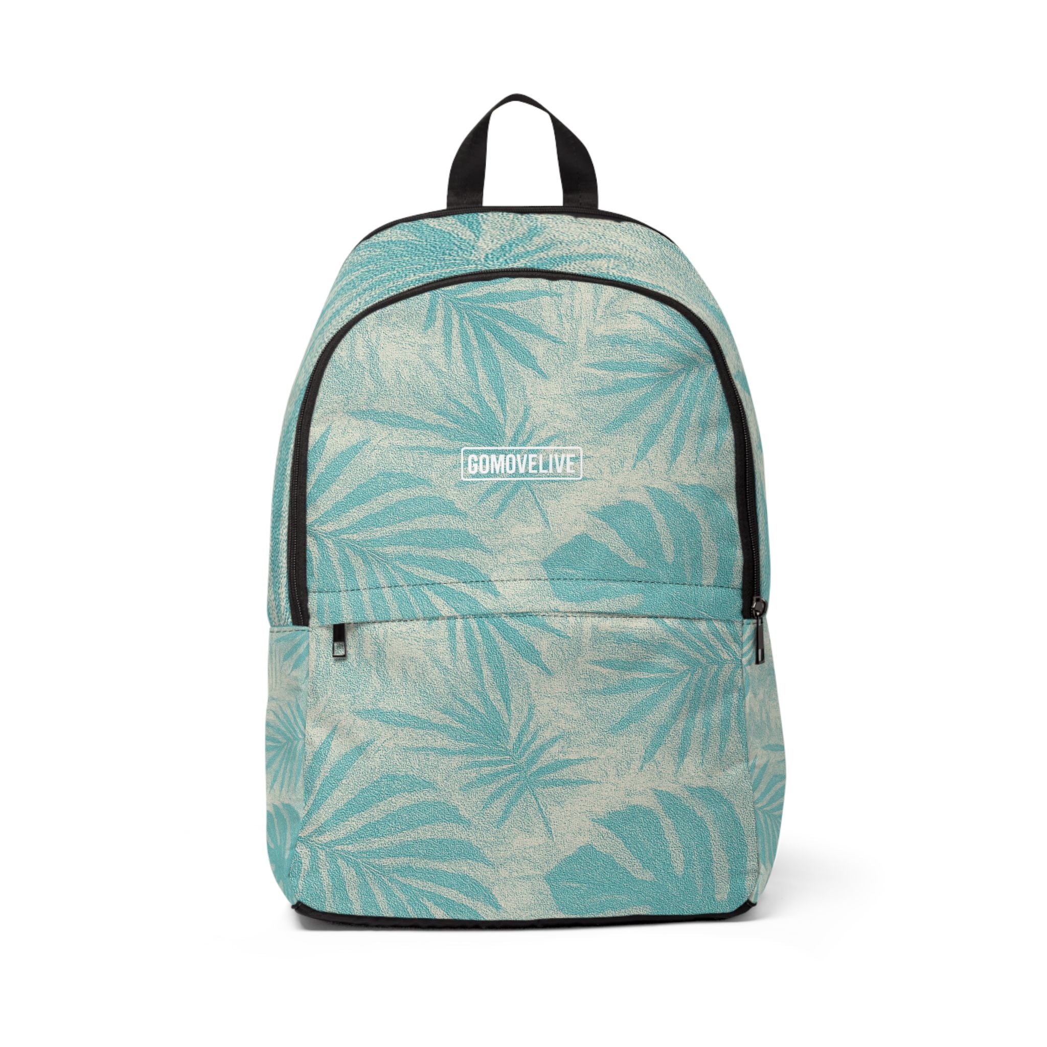 Zaino Unisex con Stampa Foglie Tropicali