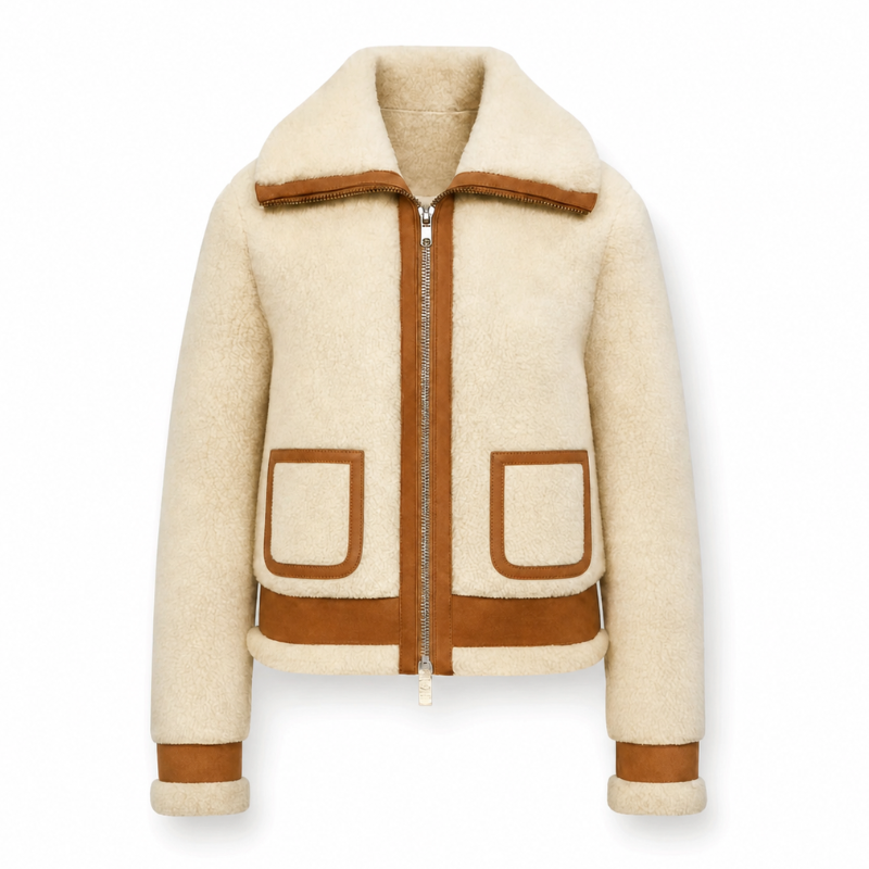 Giacca Aviatore in Lana Merino e Suede