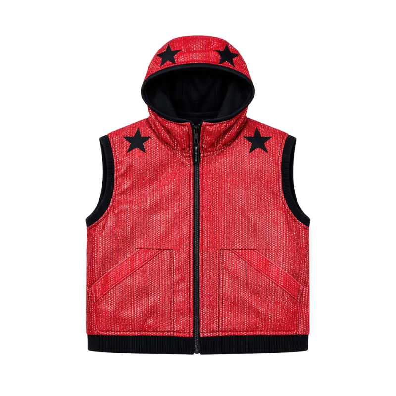 Il Gilet Hoodie Rosso Stellar Premium