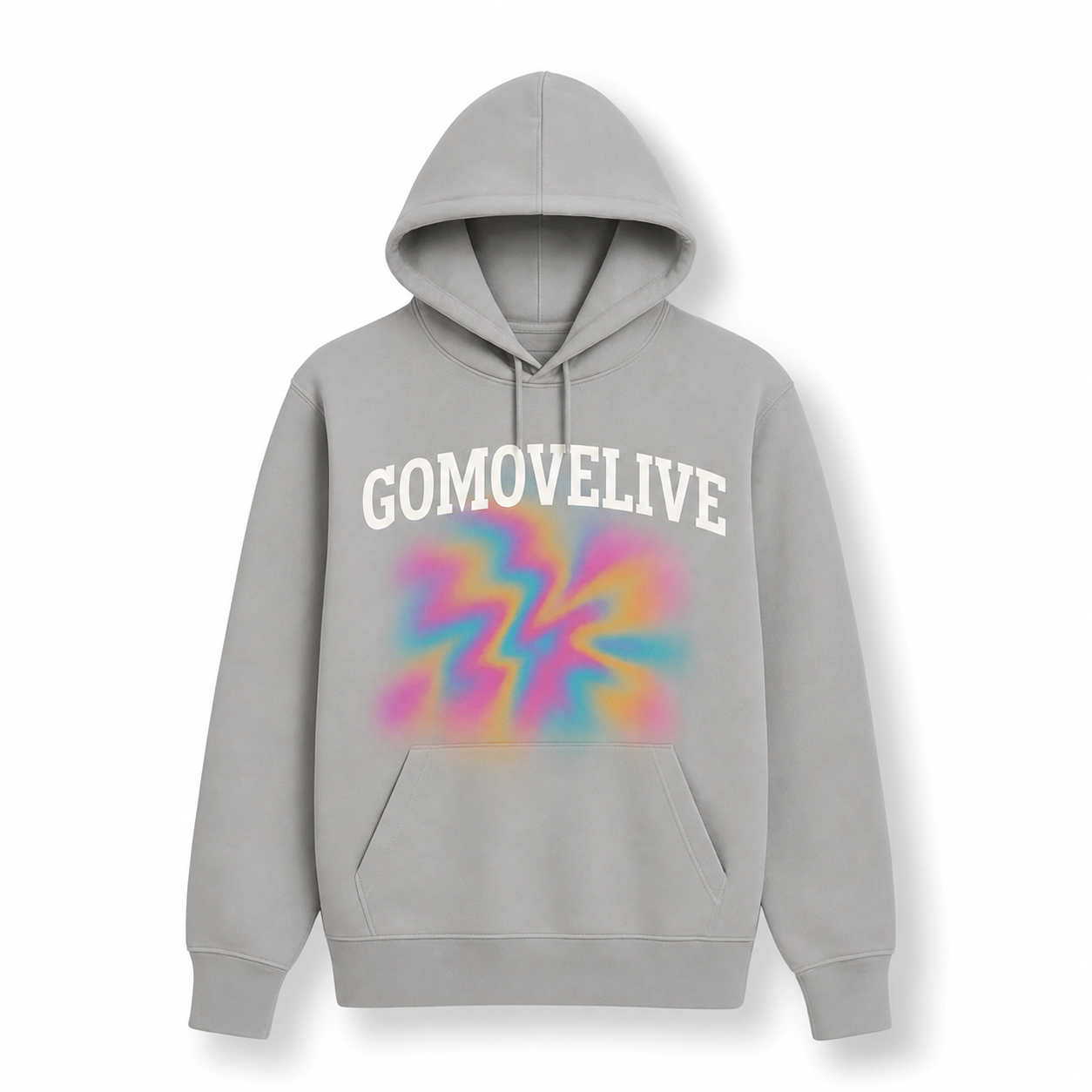 WaveMotion – GOMOVELIVE Abstract Print Hoodie in Grey