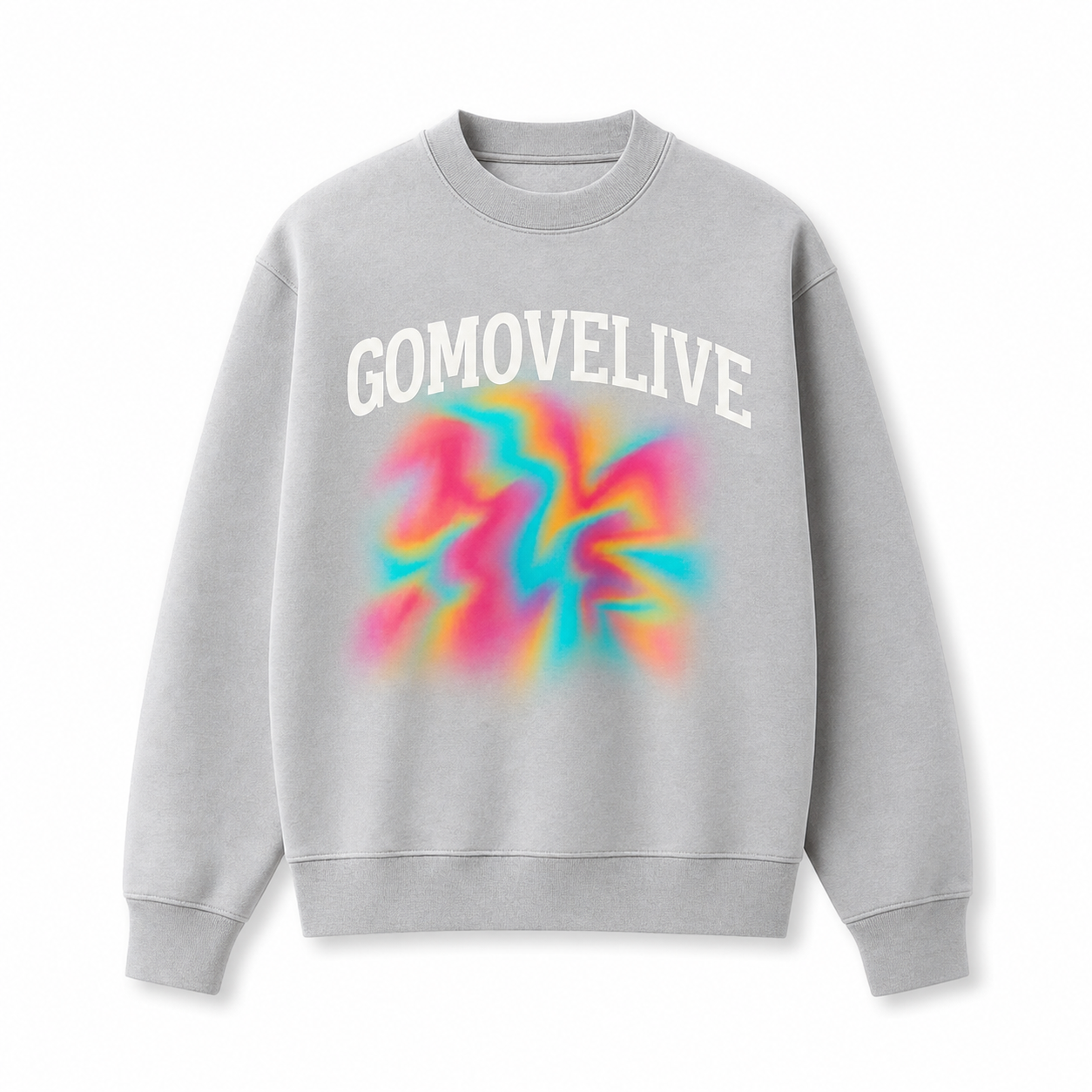 GOMOVELIVE Vibes – Technical Sweatshirt with Tie-Dye Graphic