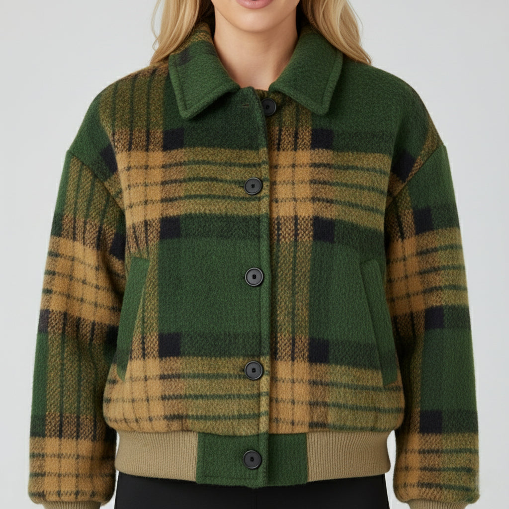 Highland Grid — Giacca Sportiva in Lana Check con Finiture Tecniche