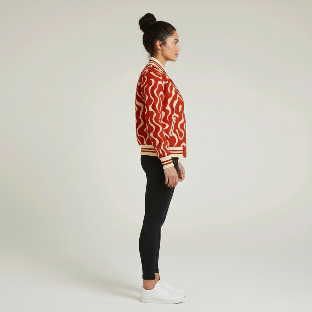Waveform Bomber — Giacca Tecnica con Pattern Astratto