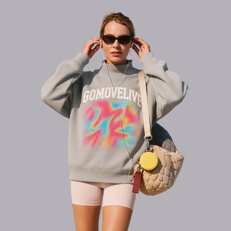 GOMOVELIVE Vibes – Technical Sweatshirt with Tie-Dye Graphic
