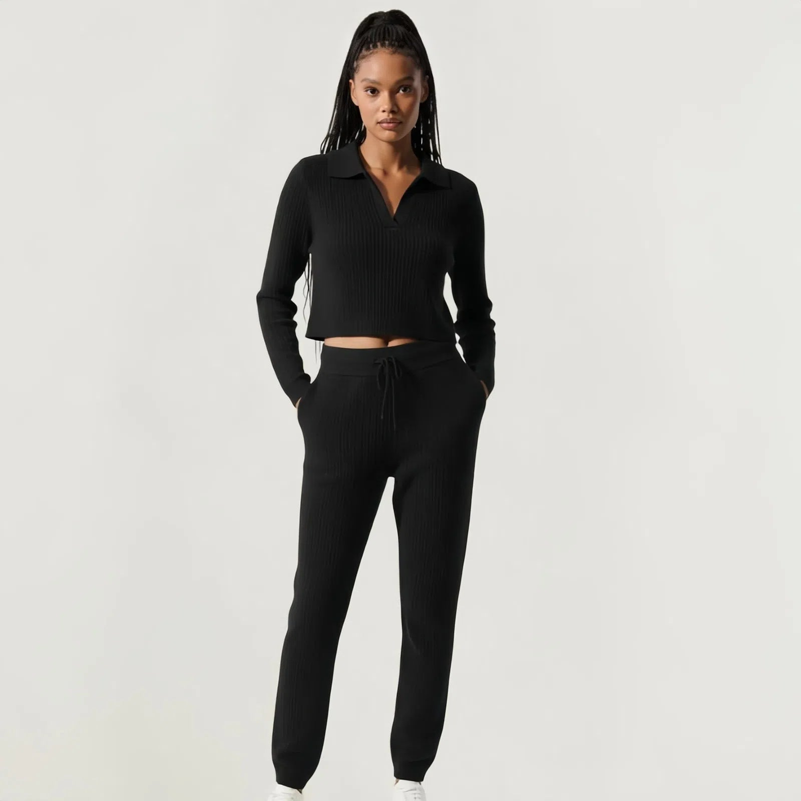 Comfort Elegante – Set sportivo in maglia a coste