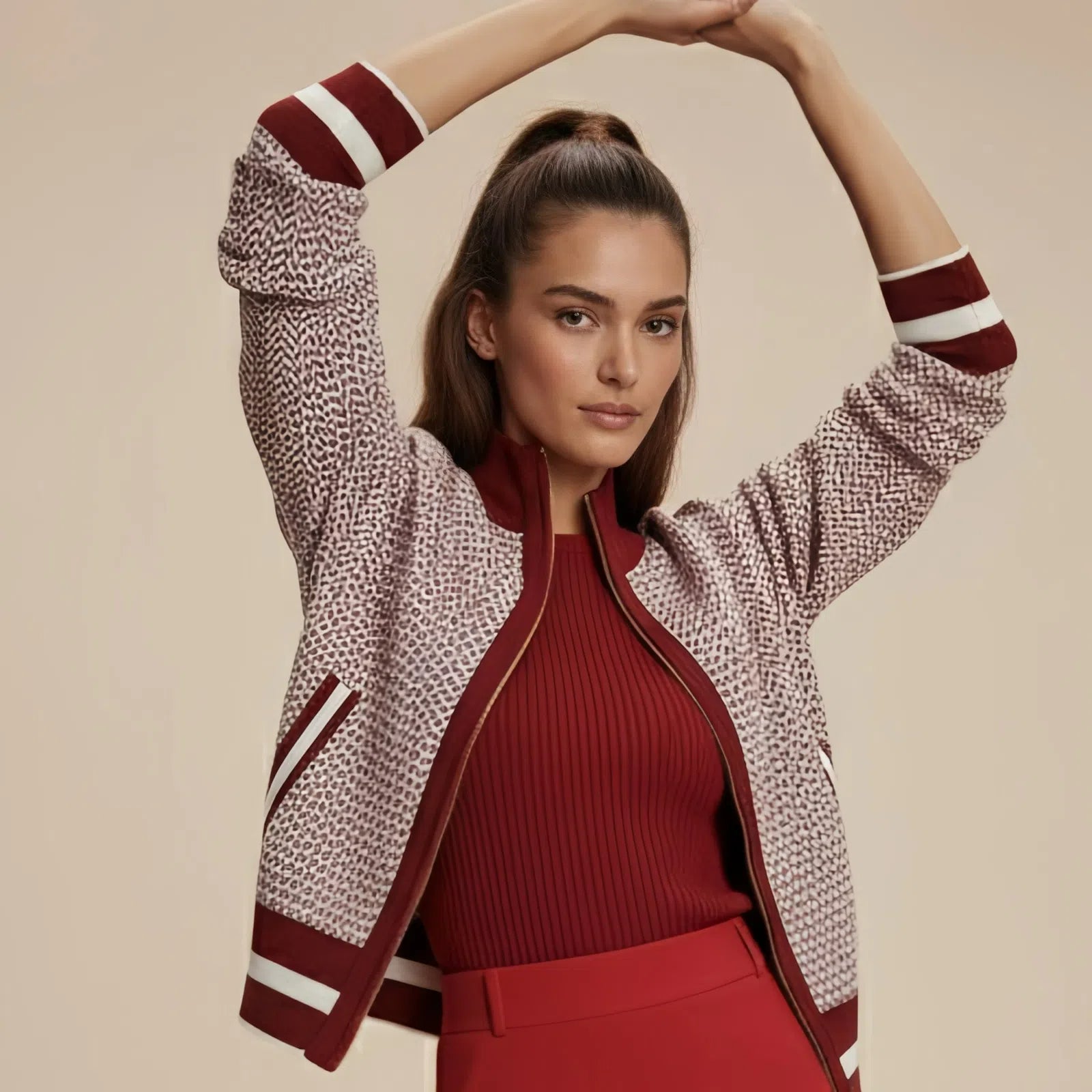 Sprint Rosso – Set sportivo tecnico con giacca, top e gonna