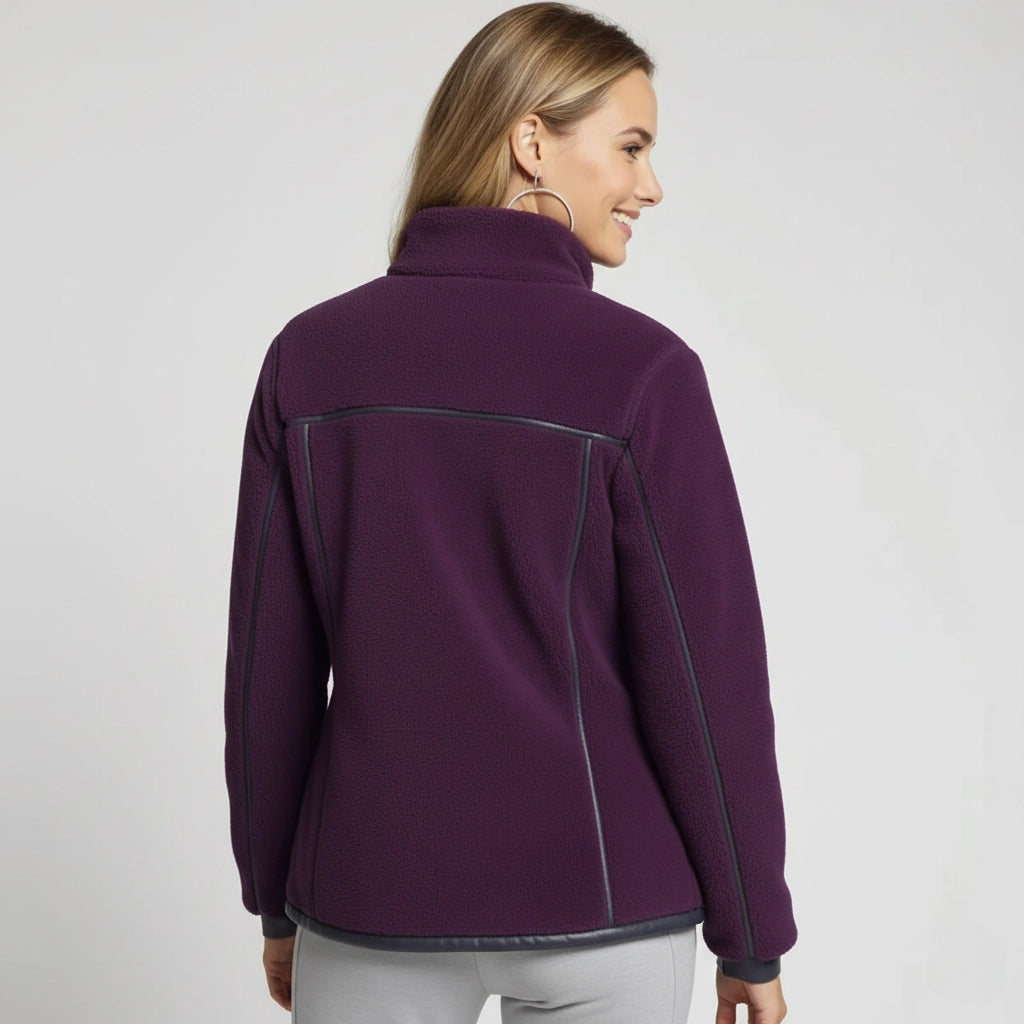 Elevate your style with the Plum Elegance Fleece Jacket