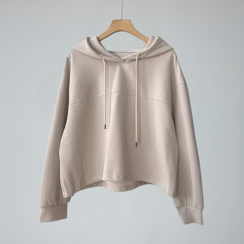 SoftCloud Crop Hoodie – Minimalismo pulito, comfort che respira