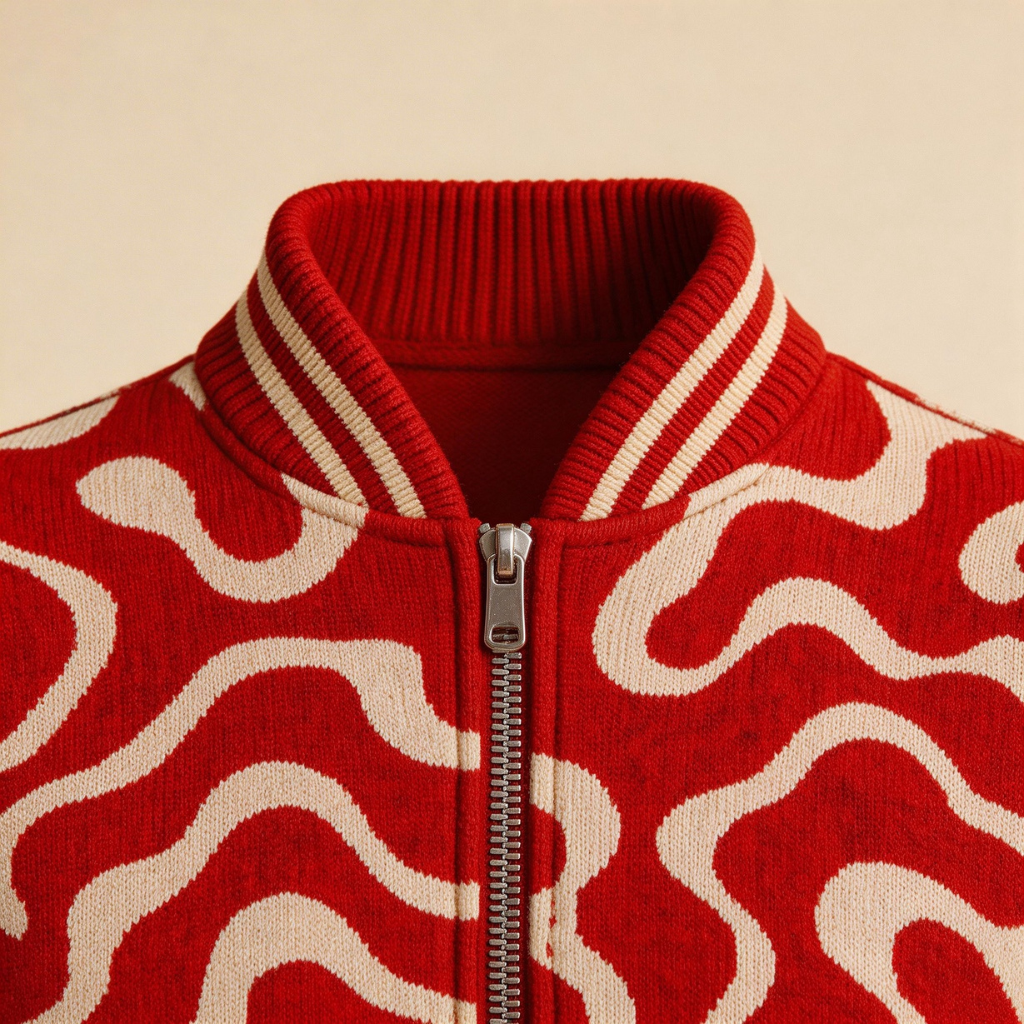 Waveform Zip — Graphic Sports Jacket in Technical Knit