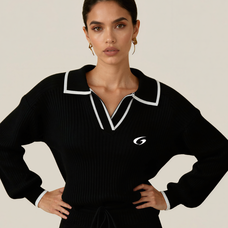 Linea Duale – Knit Set Sportivo in Contrasto Elegante