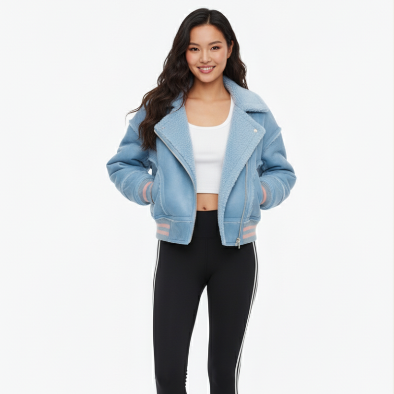 Blue Dream Shearling – Soft Doubled Bomber