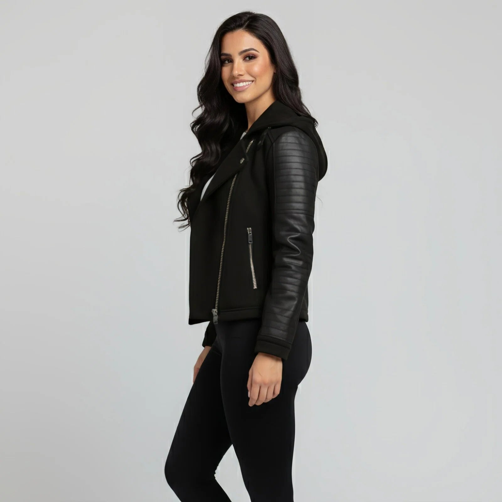 Shadow Flex Jacket — Giacca Urban con Maniche in Pelle