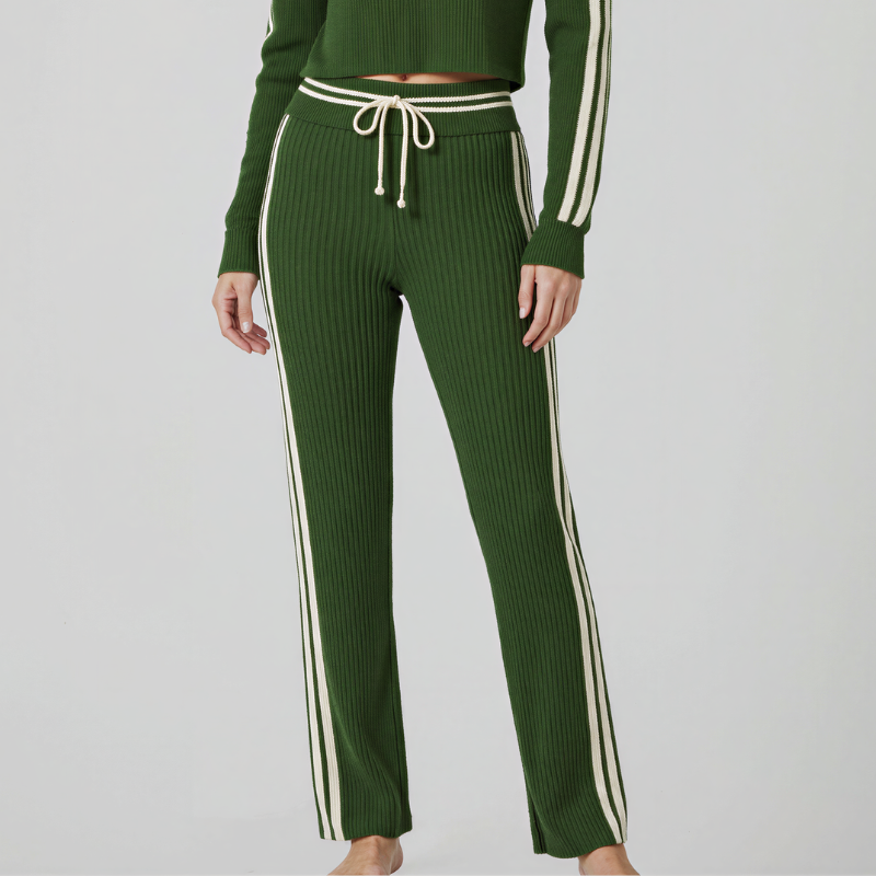 Green Momentum – Set sportivo in maglia tecnica con meta guanti integrati