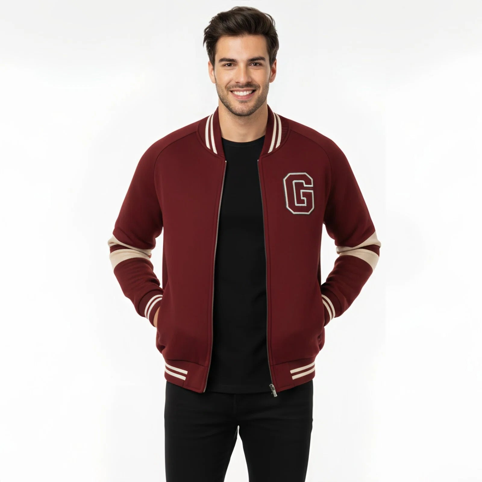 Fiery Collegiate Bomber – Warm Passion for Sports Spirit