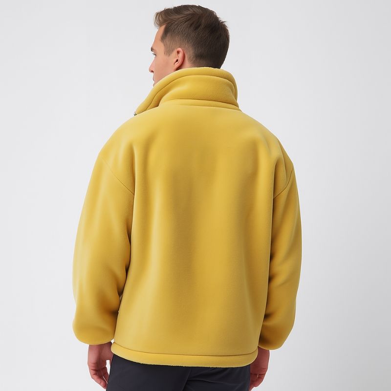 Sunridge Fleece – Giacca in Pile Giallo Sole con Collo Alto e Tasche Laterali