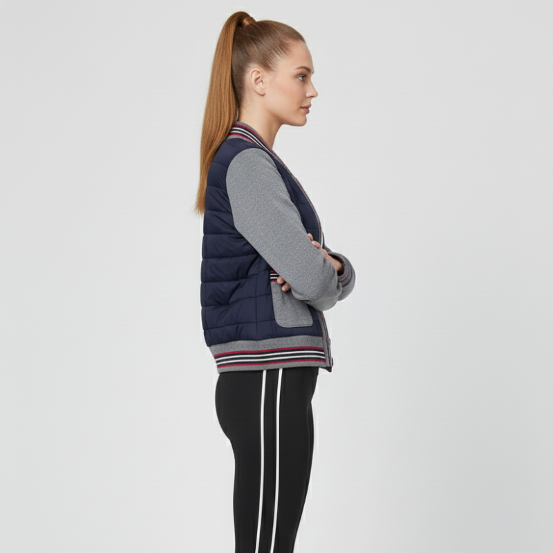 Heartline Bomber — Giacca Bambino Trapuntata con Dettagli Grafici