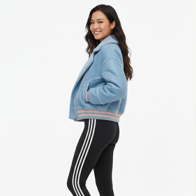 Blue Dream Shearling – Soft Doubled Bomber