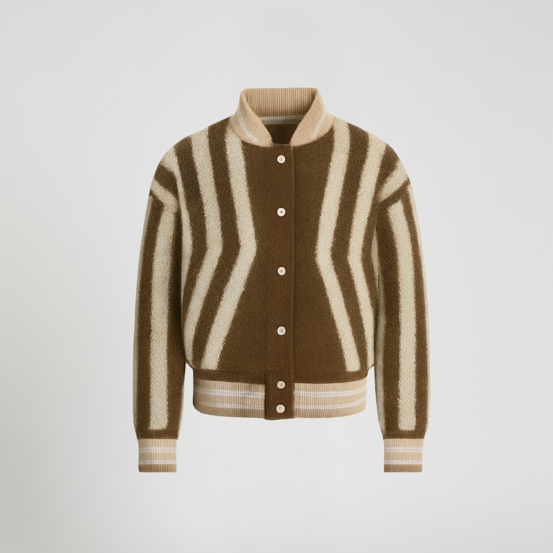 Brown Vision — Bomber Limited Jacquard Zig-Zag