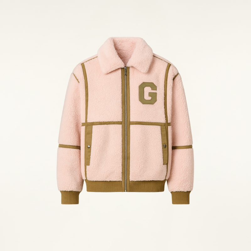 Blush Terrain Sherpa — Giacca Sportiva in Pile con Dettagli a Contrasto