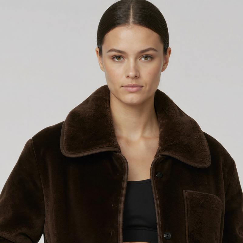 "Dark Night" – Plush Bomber Jacket for Activity and Elegance